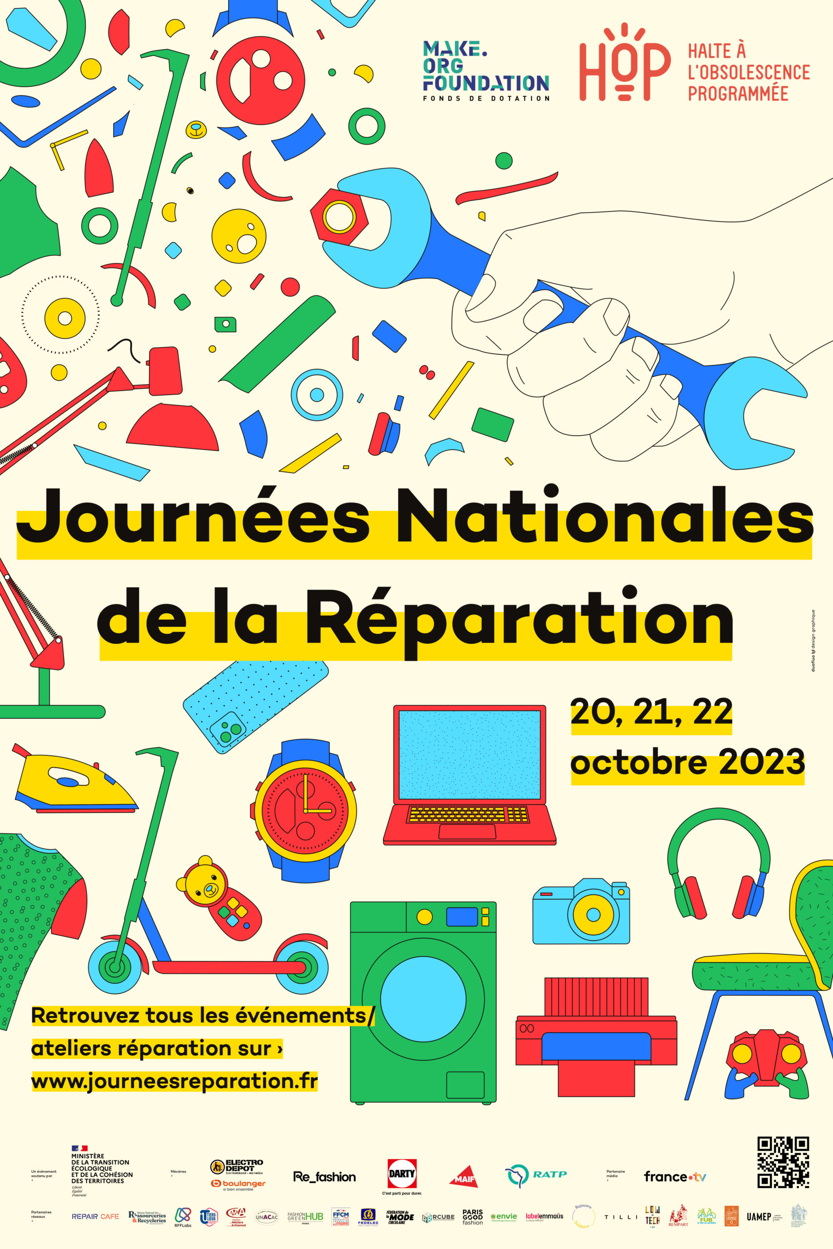La première édition des Journées Nationales de la Réparation aura lieu les vendredi 20, samedi 21 et dimanche 22 octobre 2023.